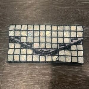 Mod handmade mother of pearl clutch bag